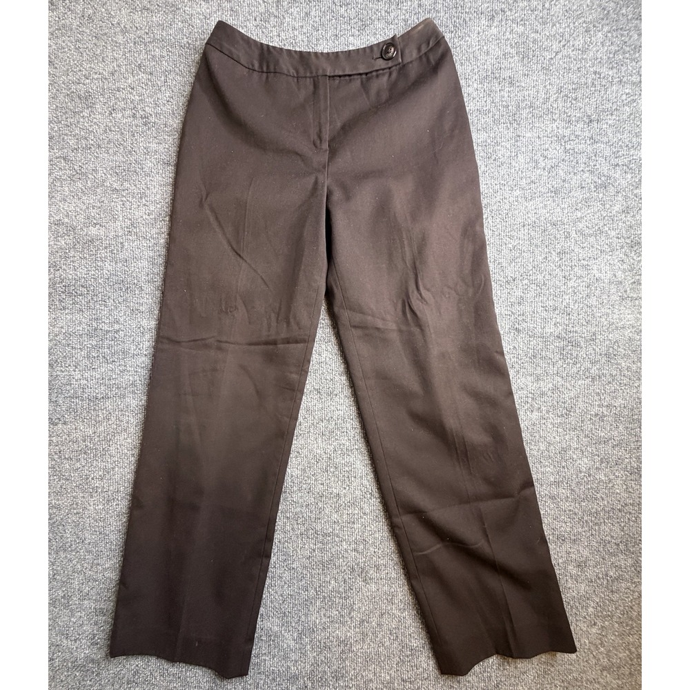 Anne Klein Women Brown Dress Pants 4 Petites Stretch